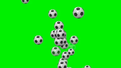 Soccer balls moving on green screen background Stock Footage 337937954