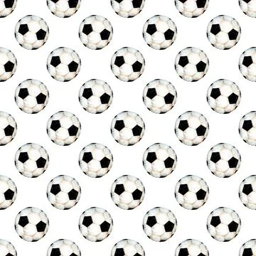 Soccer balls pattern isolated Stock Illustration