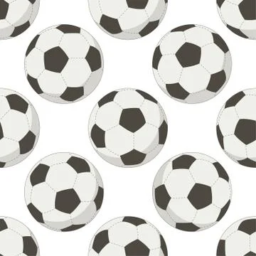 Soccer balls, seamless background Stock Illustration
