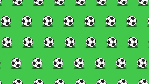 Soccer balls seamless loop pattern on a green background Video stock 174305823