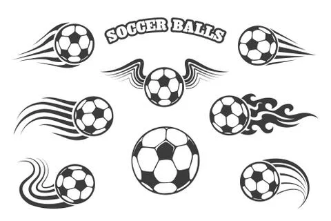 Soccer Balls Set Stock Illustration