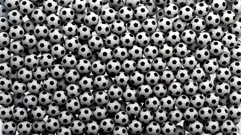 Soccer balls transition – 3d render with alpha channel. Stock Footage 269759305