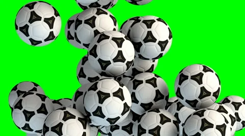 Soccer balls transition effect Stock Footage 5196345