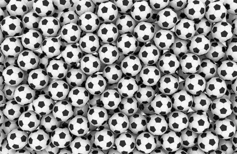 Soccer balls wall Illustrazione stock