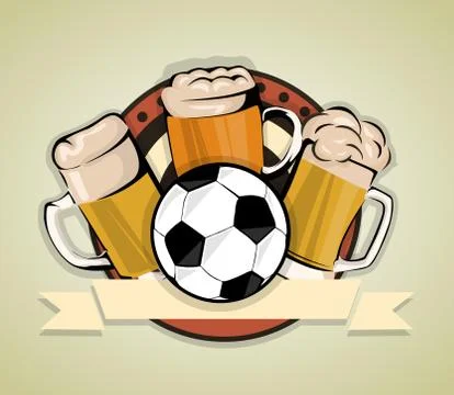 Soccer beer background Stock Illustration