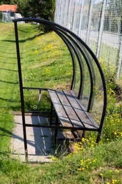 Soccer bench Stock Photos