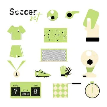 Soccer big set Stock Illustration