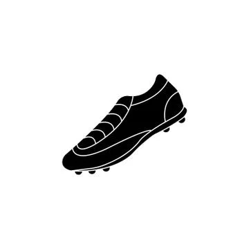 Soccer boots label - vector illustration black on white background Stock Illustration