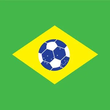 Soccer on brazil flag Stock Illustration