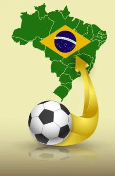 Soccer brazil map Stock Illustration
