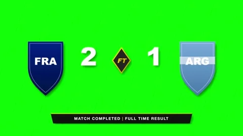 Soccer Broadcast Match Full Time Score Green Screen Overlay Video stock 334742184