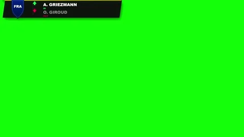 Soccer Broadcast Player Substitution Bar Green Screen Overlay Video stock 334742182