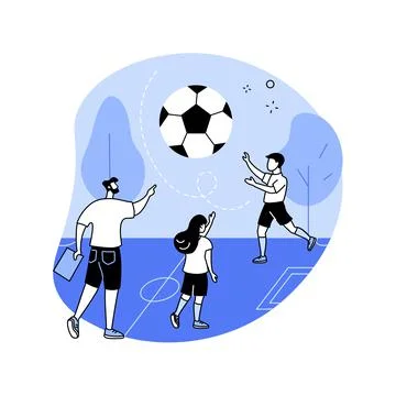 Soccer camp abstract concept vector illustration. Illustrazione stock