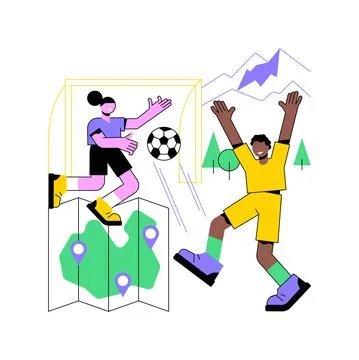 Soccer camp abstract concept vector illustration. 스톡 일러스트