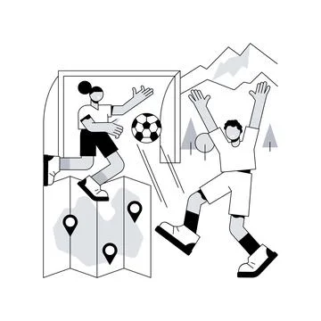 Soccer camp abstract concept vector illustration. Stock Illustration