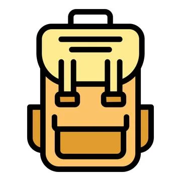 Soccer camp backpack icon vector flat Stock Illustration