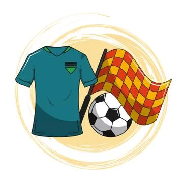 Soccer cartoon elements Illustrazione stock