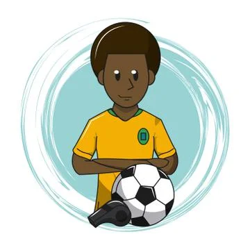 Soccer cartoon elements Stock Illustration