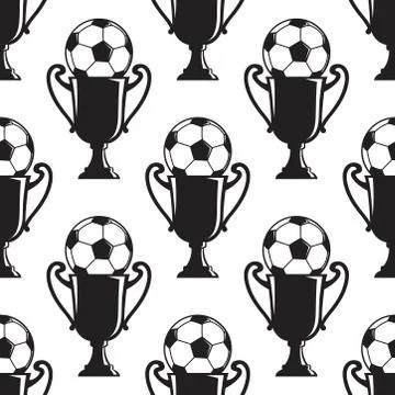 Soccer champions trophy seamless pattern Illustrazione stock