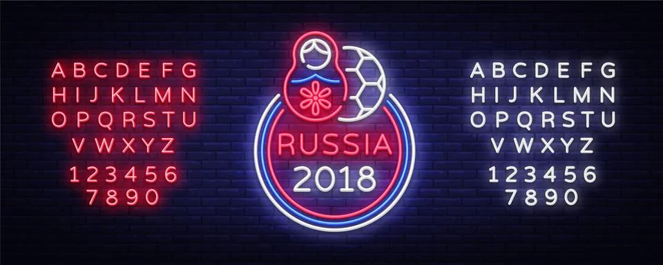 Soccer championship logo neon vector. Soccer neon sign, European Football Cup Stock Illustration