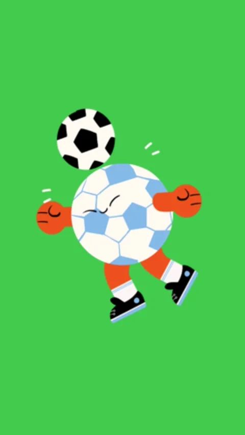 Soccer Character Juggling Green Screen Vertical Stock-Footage 344765415