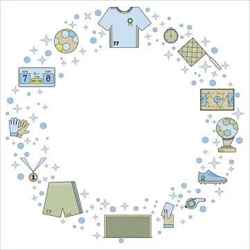 Soccer circle elements blue Stock-Illustration