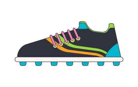 Soccer cleat with studded sole 2D cartoon clip art Stock Illustration
