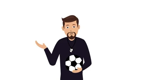 Soccer Coach Lipsync Presentation Animation Video Stock Footage 292482301