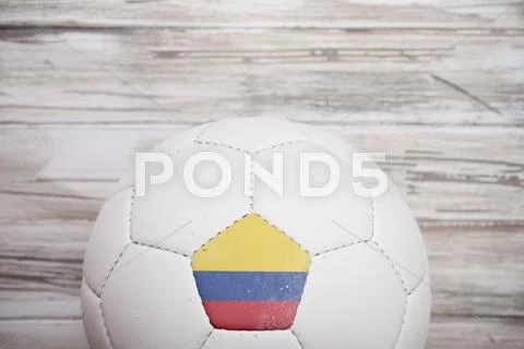 Soccer: columbian soccer ball background for international competition Stock Photos