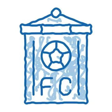Soccer Command Flag doodle icon hand drawn illustration Stock Illustration