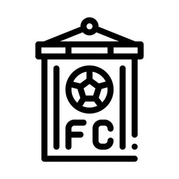 Soccer Command Flag Icon Outline Illustration 스톡 일러스트