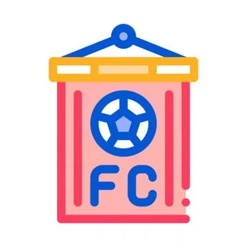 Soccer Command Flag Icon Outline Illustration Stock Illustration