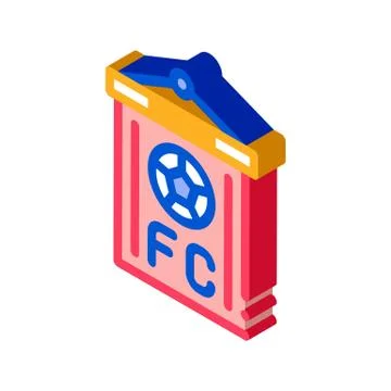 Soccer Command Flag isometric icon vector illustration Illustrazione stock