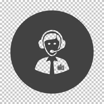 Soccer commentator icon Stock Illustration