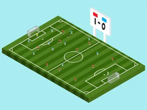 Soccer Competition (Isometric) Stock Illustration
