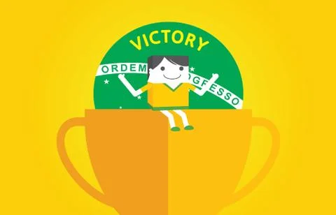 Soccer concept flat character design, vector Stock Illustration