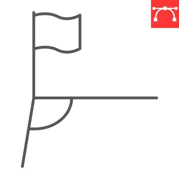 Soccer corner line icon Stock Illustration