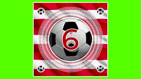 Soccer Countdown 10 to 0 with Austria Flag and Red Number Green Screen 스톡 동영상 335360307