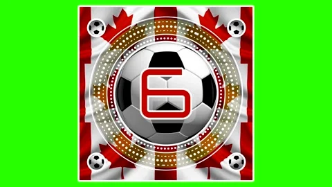 Soccer Countdown 10 to 0 with Canada Flag on Green Screen 스톡 동영상 335163744