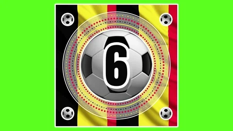 Soccer Countdown 10 to 0 with Germany Flag and Black Number Chroma Key Stock Footage 335373361