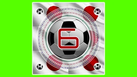 Soccer Countdown 10 to 0 with Japan Flag and Red Number Green Screen Stock-Footage 335360309