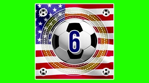 Soccer Countdown 10 to 0 with USA Flag on Green Screen Stock Footage 335155835