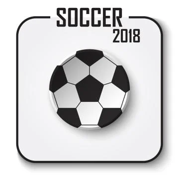 Soccer cup 2018 single icon . Pitted style football with shadow on gray isola Illustrazione stock