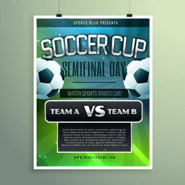 Soccer cup semifinal game versus two teams Stock Illustration