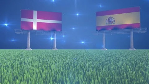 Soccer Denmark versus Spain Stock Footage 92038685