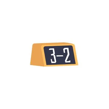 Soccer digital timing scoreboard, flat vector illustration isolated on white. Stock Illustration