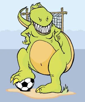 Soccer dinosaur Stock Illustration