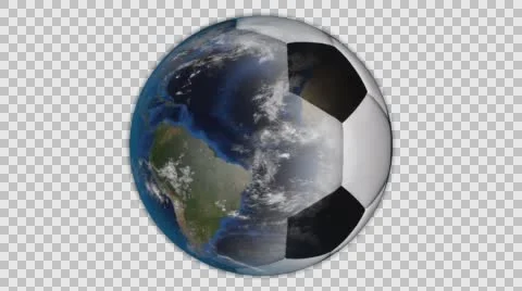 Soccer earth with alpha. seamless loop Video stock 65324425