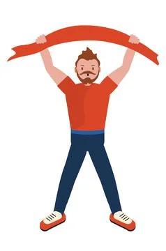 Soccer fan man Ilustración de archivo
