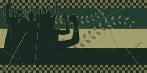 Soccer fans background - vector Illustrazione stock